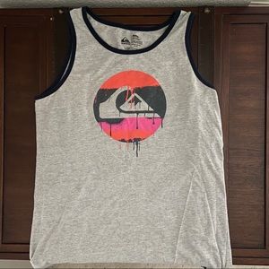 Quiksilver Paint Drip Logo Grey Tank - Boys XL